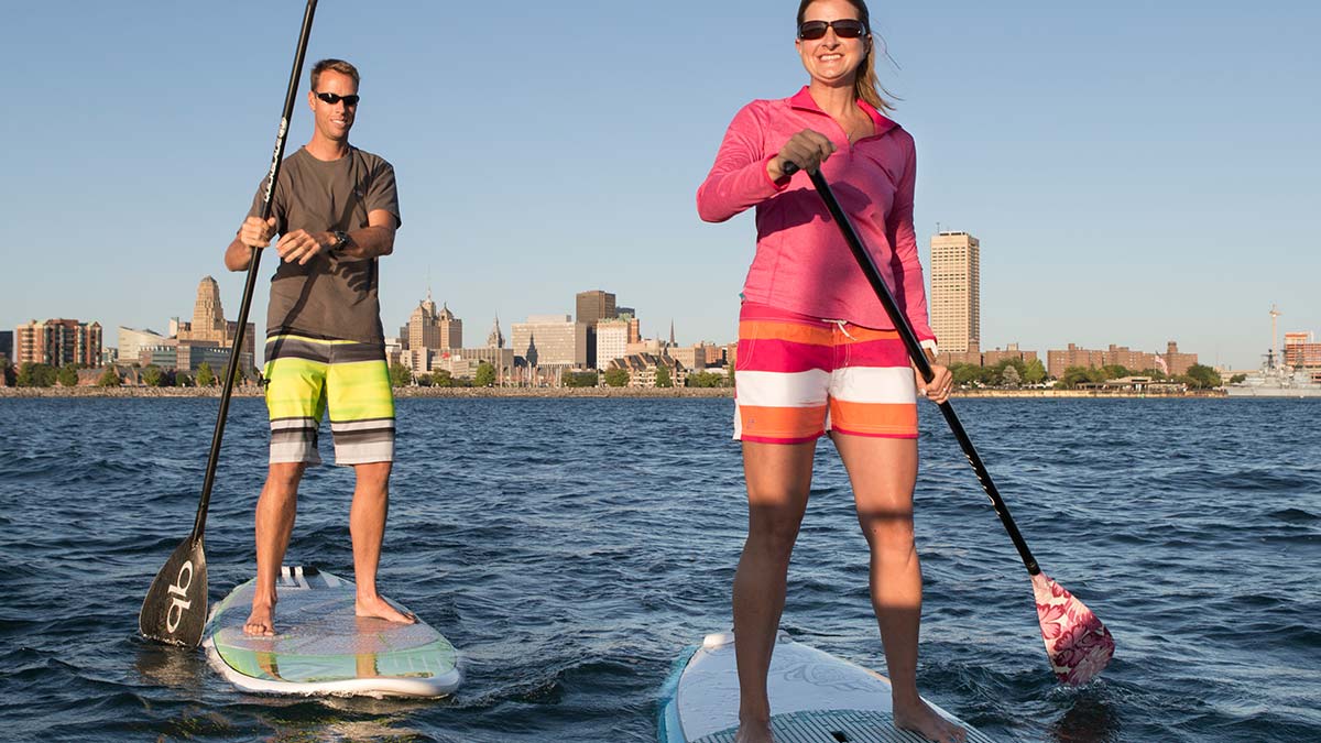 Paddleboarding <br>in Lake Erie