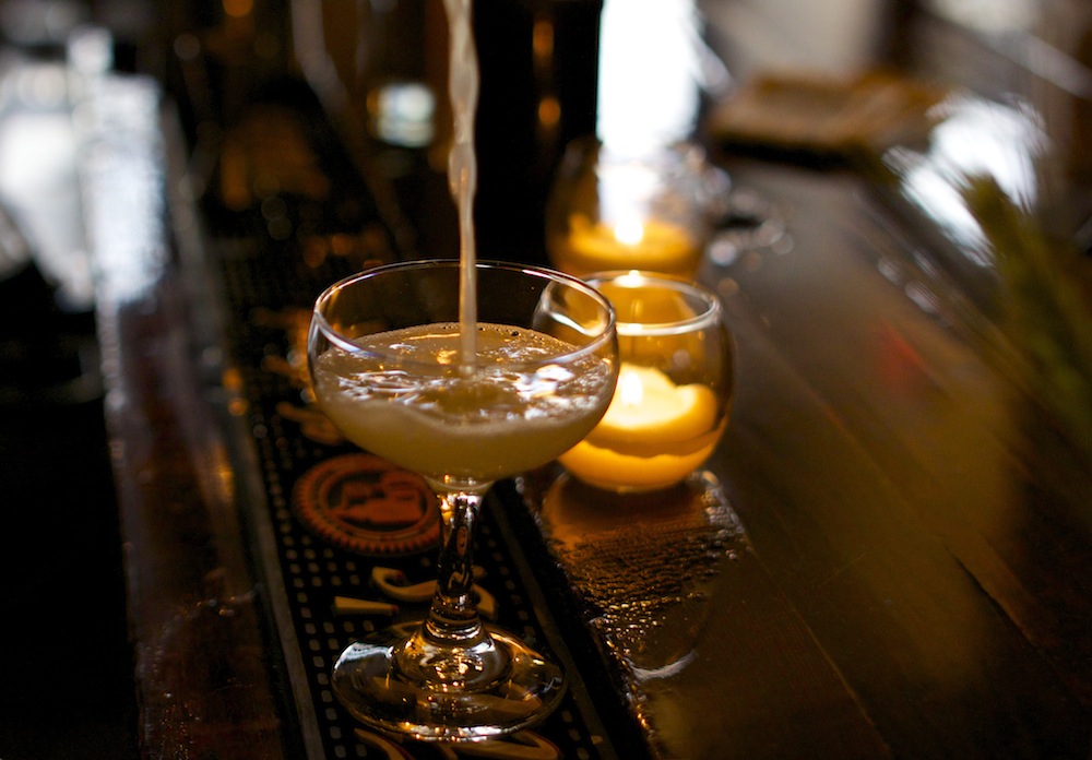 Cocktail being made at a bar in Buffalo, NY