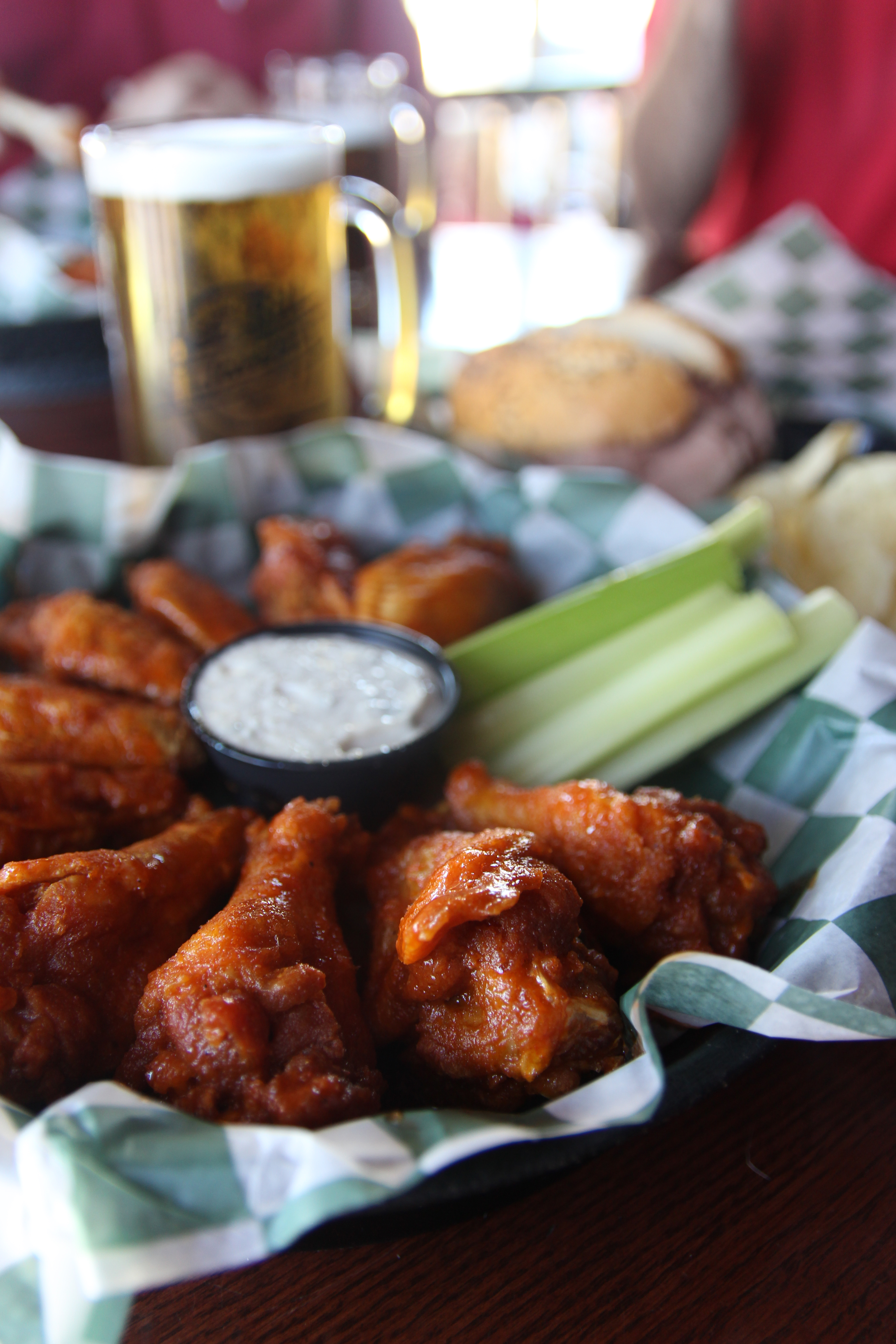 A basket of Buffalo wings