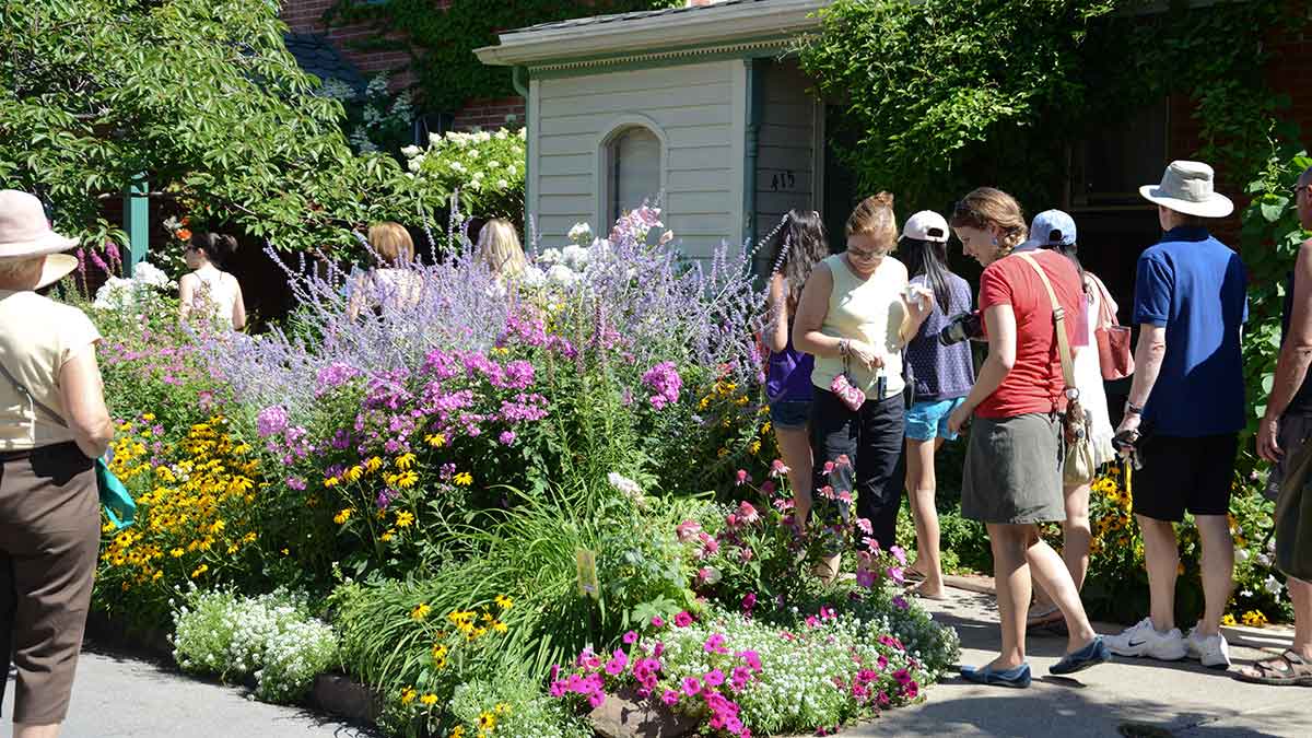 Visitors at a garden