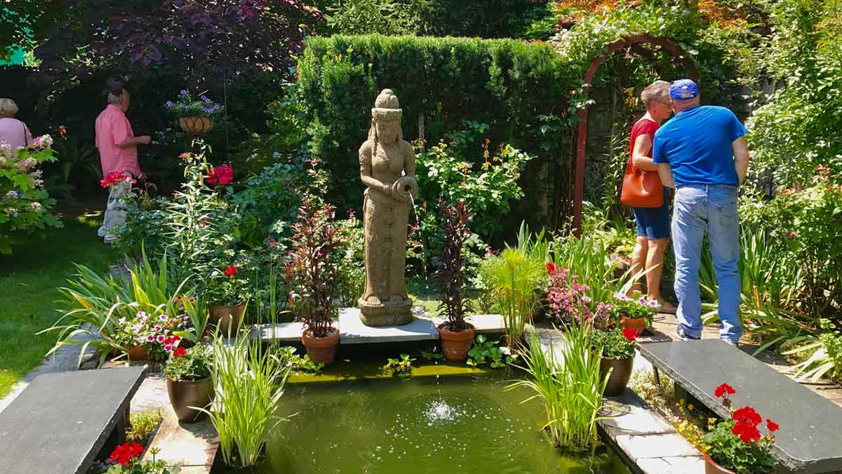 Buddhist statue in a garden