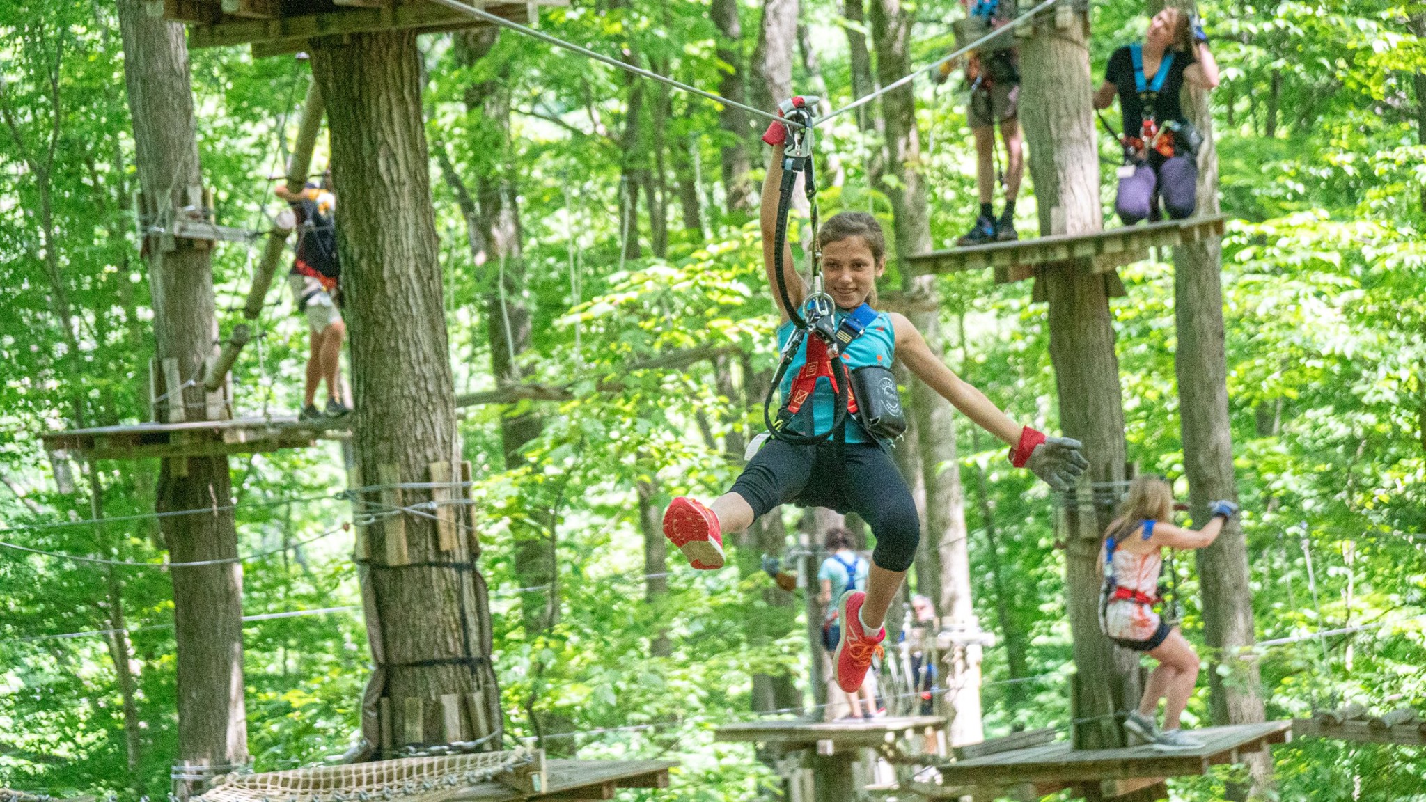 Child ziplining at Sky High Adventure Park