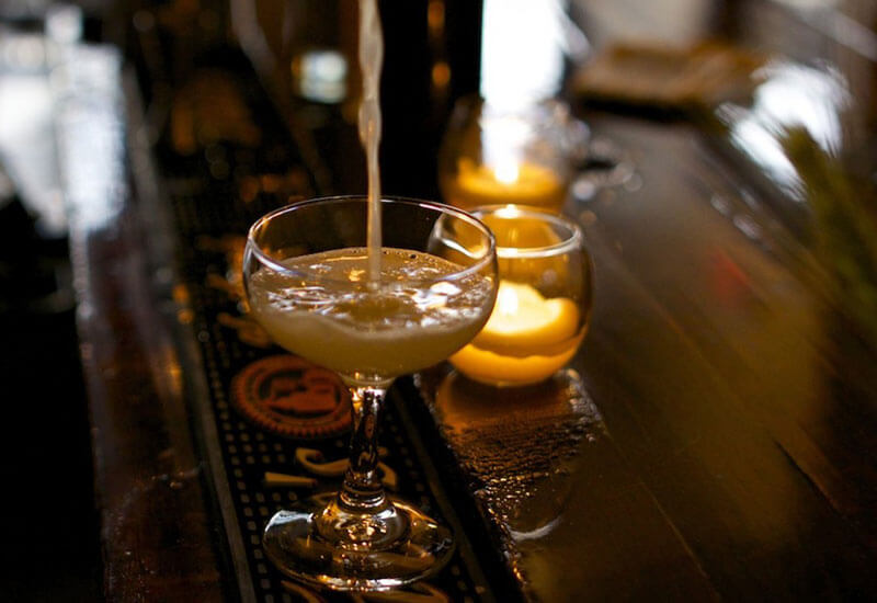 Cocktail being made at a bar in Buffalo, NY