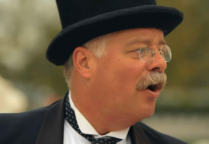 A Teddy Roosevelt reenactor