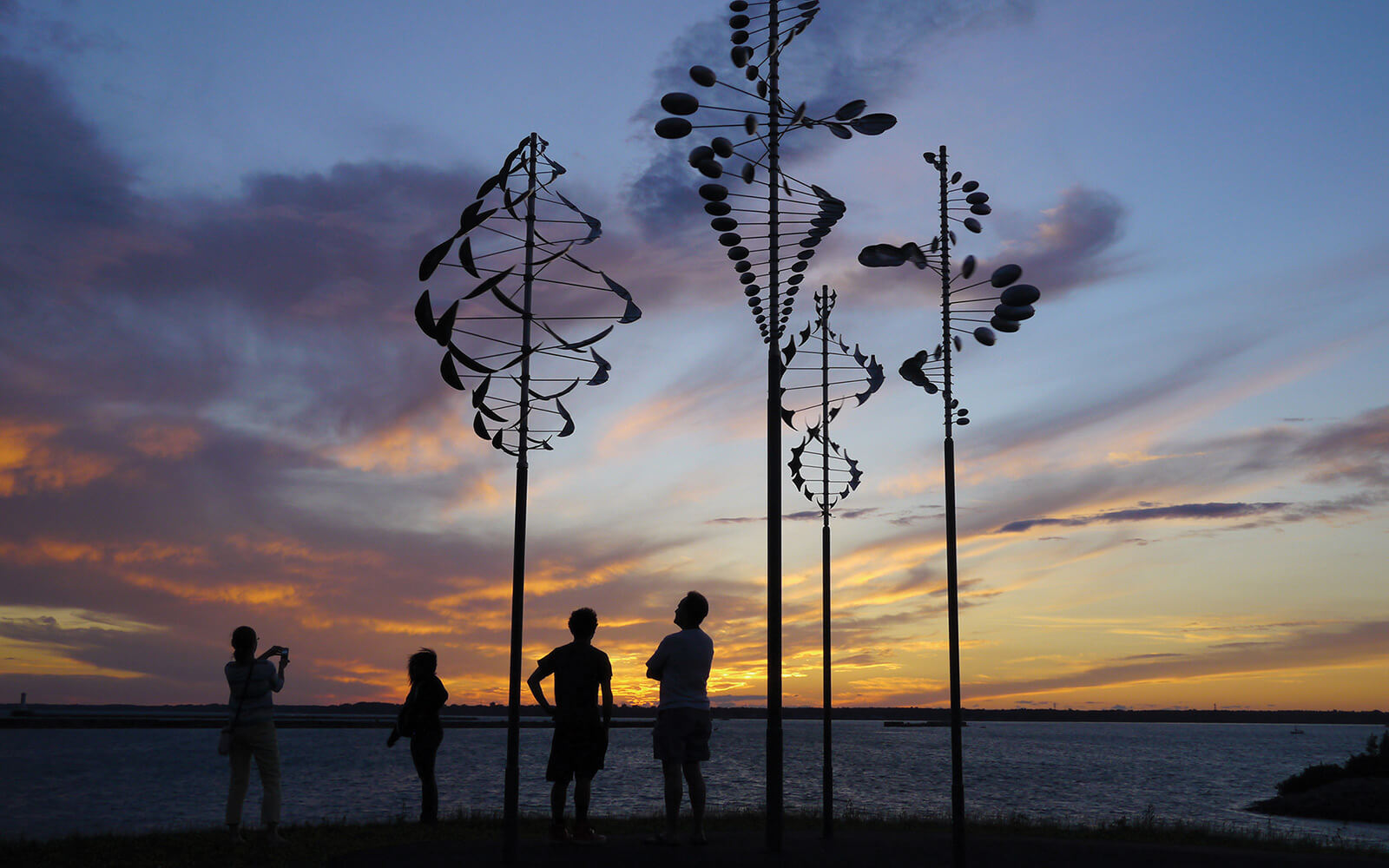 Wilkeson Pointe Wind Sculptures along Buffalo's waterfront
